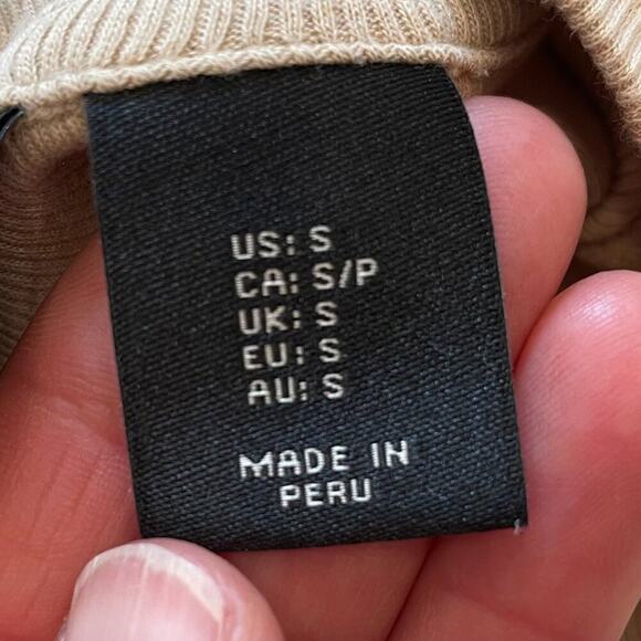 Rachel Zoe Tan/Beige/Neutral Sleeveless Mock Neck Ribbed Top, Soft, Pima, S - Picture 6 of 9